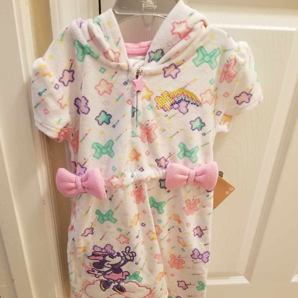 Minnie Mouse Pink Bow Girls Swim Cover Up Size 4